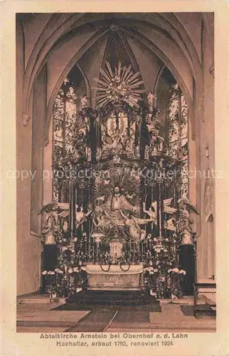 AK / Ansichtskarte Oberndorf Dillkreis Siegbach Hessen Abteikirche Arnstein Hochaltar