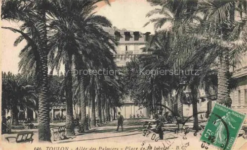 AK / Ansichtskarte TOULON -SUR-MER 83 Var Allée des Palmiers Place de la Liberté