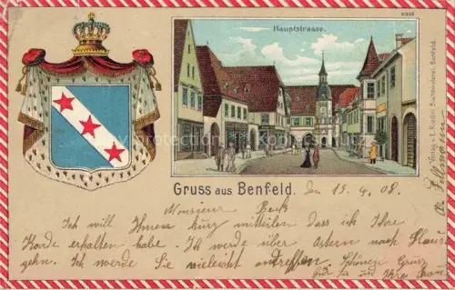 AK / Ansichtskarte Benfeld Selestat-Erstein 67 Alsace Hauptstrasse Krone Kuenstlerkarte