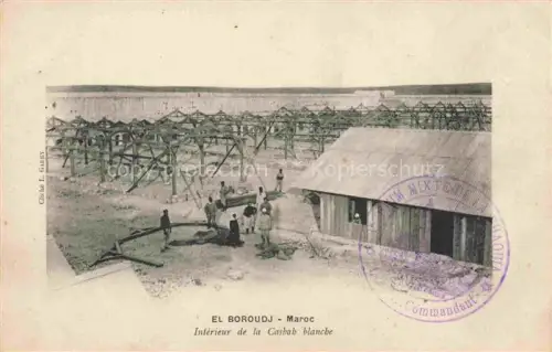 AK / Ansichtskarte El Boroudj Maroc Intérieur de la Casbah blanche