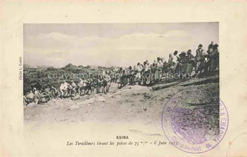 AK / Ansichtskarte Ksiba Beni-Mellal Maroc Les tirailleurs tirant les pièces 8 Juin 1913