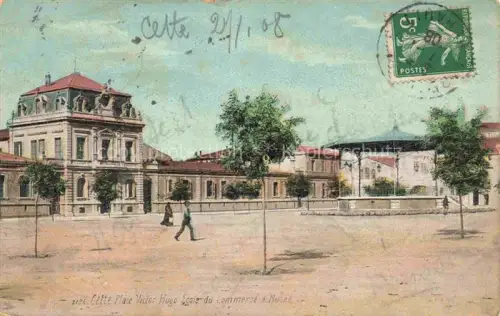 AK / Ansichtskarte Cette SETE 34 Herault Place Victor Hugo Ecole du Commerce et le Musée