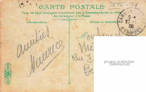 AK / Ansichtskarte Cette SETE 34 Herault Place Victor Hugo Ecole du Commerce et le Musée