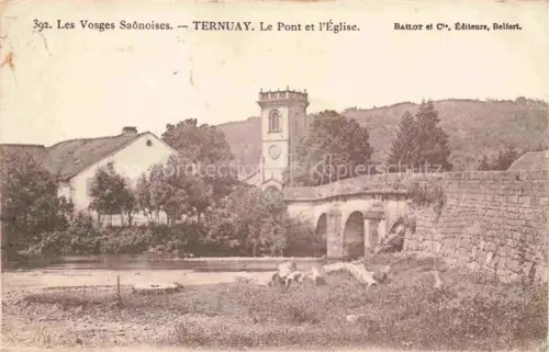 AK / Ansichtskarte Ternuay-Melay-et-Saint-Hilaire LURE 70 Haute-Saone Le pont et l'église Vosges Saônoises