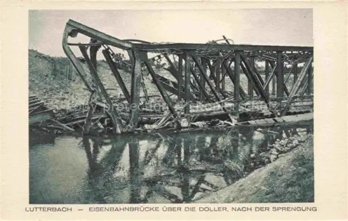 AK / Ansichtskarte Lutterbach Mulhouse 68 Haut-Rhin Eisenbahnbruecke ueber die Dollar nach der Sprengung