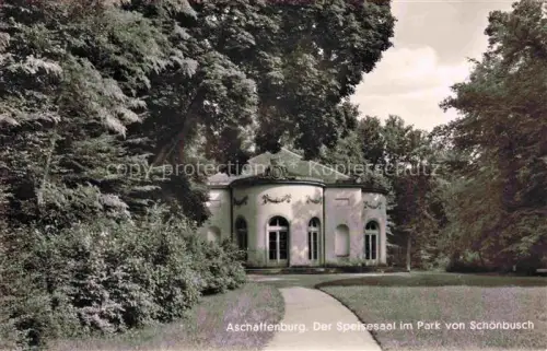 AK / Ansichtskarte ASCHAFFENBURG Main Bayern Speisesaal im Park von Schoenbusch