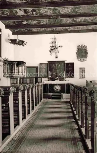 AK / Ansichtskarte Hallig Langeness Kirche Inneres
