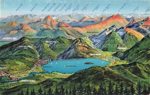 AK / Ansichtskarte Schliersee Bayern Panoramakarte