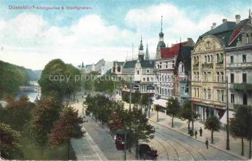 AK / Ansichtskarte DuessELDORF Koenigsallee und Stadtgraben