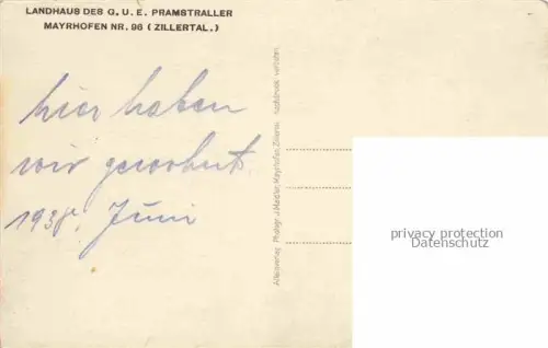 AK / Ansichtskarte Mayrhofen  Zillertal Tirol AT Landhaus des GuE Pramstraller