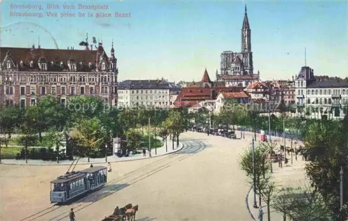 AK / Ansichtskarte Strasbourg  Strassburg 67 Bas-Rhin Blick vom Brantplatz Vue prise de la Place Brant Tram
