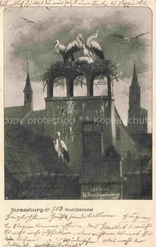 AK / Ansichtskarte Strassburg  Strasbourg 67 Bas-Rhin Avant le bombardement Cigognes Storchennest vor dem Bombardement