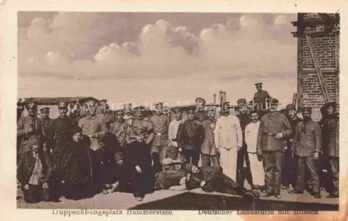 AK / Ansichtskarte Hammerstein  Pommern Czarne PL Truppenuebungsplatz Deutscher Landstrum mit Russen Reservelazarett Stempel