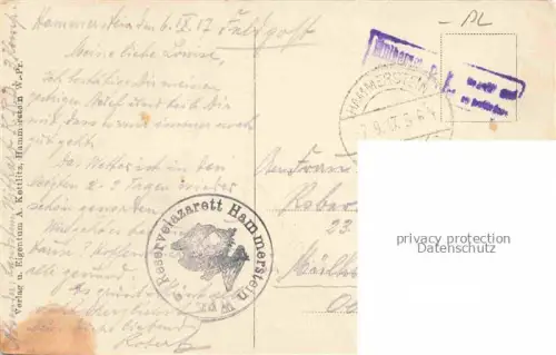 AK / Ansichtskarte Hammerstein  Pommern Czarne PL Truppenuebungsplatz Deutscher Landstrum mit Russen Reservelazarett Stempel