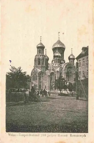 AK / Ansichtskarte Wilna VILNIUS Wilno Lithuania Tempel-Denkmal 300 jarigea Haussen Romanowych