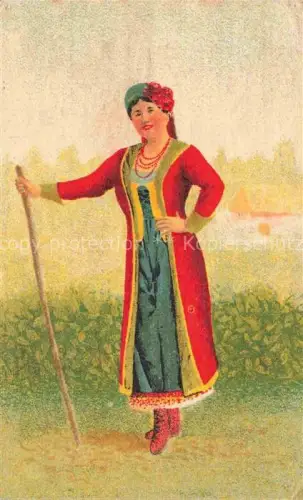 AK / Ansichtskarte Wilna VILNIUS Wilno Lithuania Junge Dame Trachten Kuenstlerkarte