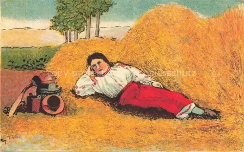 AK / Ansichtskarte Wilna VILNIUS Wilno Lithuania Junge Dame Trachten Kuenstlerkarte