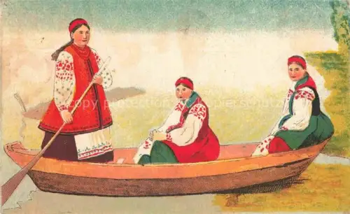 AK / Ansichtskarte Wilna VILNIUS Wilno Lithuania Bootfahren Junge Damen Trachten