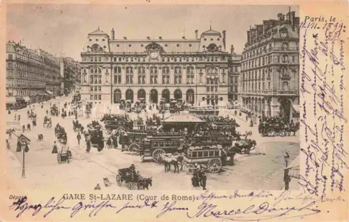 AK / Ansichtskarte St-Lazare Le Lardin-Saint-Lazare 24 Dordogne La Gare Place Cour de Rome