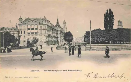 AK / Ansichtskarte ZueRICH  ZH Stadthausplatz und Bauschaenzli