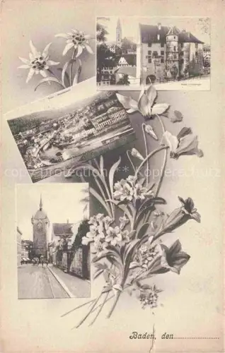 AK / Ansichtskarte BADEN  AG (Schweiz) Teilansichten Stadtzentrum Turm