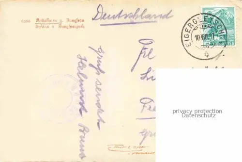 AK / Ansichtskarte Rottalhorn 3975m Finsteraarhorn BE Gebirgspanorama mit Jungfrau Sphinx und Jungfraujoch Berner Alpen