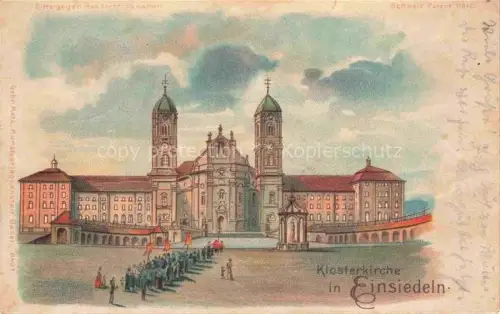 AK / Ansichtskarte EINSIEDELN  SZ Klosterkirche Kuenstlerkarte