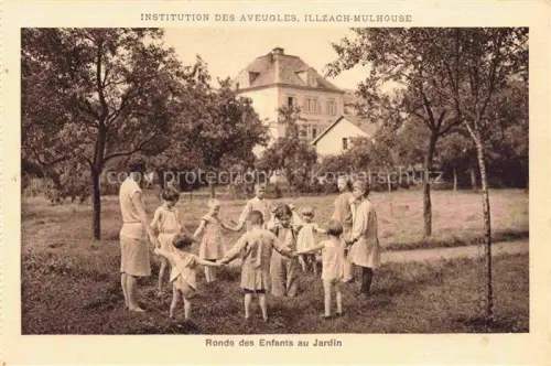 AK / Ansichtskarte Illzach  MULHOUSE 68 Haut-Rhin Institution des Aveugles Ronde des enfants au jardin