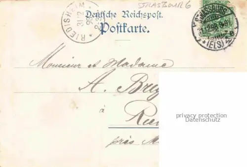 AK / Ansichtskarte Strasbourg  Strassburg 67 Bas-Rhin Hauptrestauration in der Orangerie Deutsche Reichspost