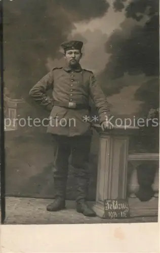 AK / Ansichtskarte WK1 Militaria Deutschland Fotostudio Portrait Soldat Landwehr