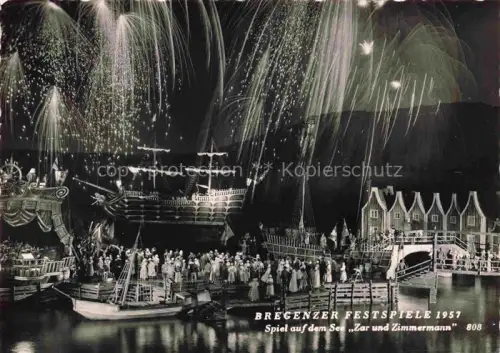 AK / Ansichtskarte BREGENZ Vorarlberg Bodensee Festspiele 1957 Spiel auf dem See
