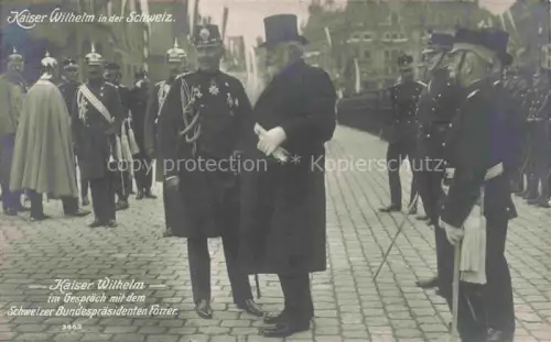 AK / Ansichtskarte BERN BE Kaiser Wilhelm im Gespraech mit dem Schweizer Bundespraesidenten Forrer