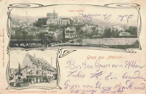 AK / Ansichtskarte Altkirch 68 Haut-Rhin Totalansicht Drogerie und Colonialwaren-Handlung