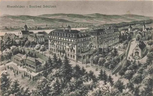 AK / Ansichtskarte RHEINFELDEN AG Panorama Soolbad Schuetzen Kuenstlerkarte