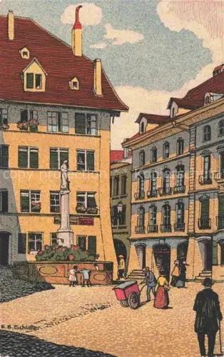 AK / Ansichtskarte BURGDORF BE Gerechtigkeitsbrunnen Altstadt Kuenstlerkarte