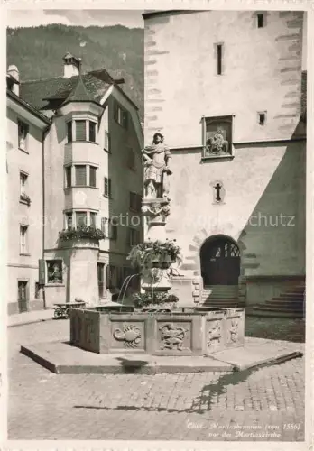 AK / Ansichtskarte CHUR Coire GR Martinsbrunnen mit Martinskirche