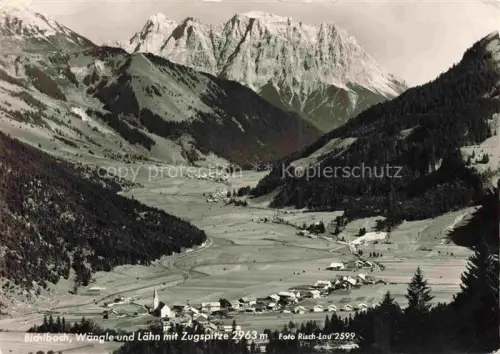 AK / Ansichtskarte Bichlbach Ausserfern Tirol AT mit Waengle Loehn und Zugspitze