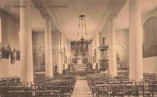 AK / Ansichtskarte Emptinne Namur Belgie Eglise Vue interieur Feldpost