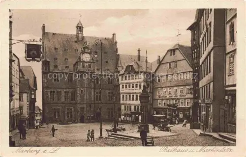 AK / Ansichtskarte MARBURG  LAHN Rathaus und Marktplatz