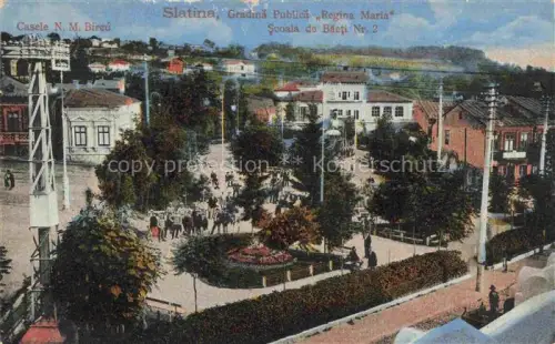 AK / Ansichtskarte Slatina Romania RO Gradina Publica Regina Maria Scoala de Baeti Nr. 2