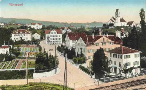 AK / Ansichtskarte MaeNNEDORF ZH Teilansicht mit Kirche