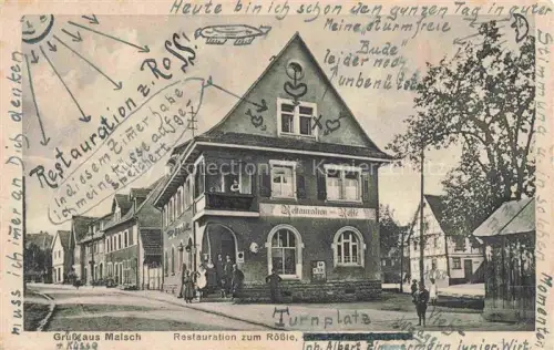 AK / Ansichtskarte Malsch Ettlingen Karlsruhe BW Restauration zum Roessle