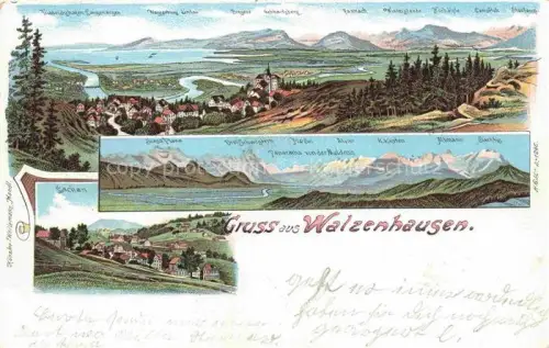 AK / Ansichtskarte Walzenhausen Appenzell AR Panorama Alpen Ortsansicht von Lachen