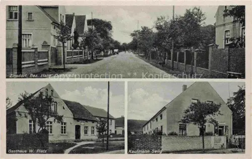 AK / Ansichtskarte Zinsdorf Uebigau-Wahrenbrueck Elster (ex-Bezirk-Halle) Brandenburg Dorfstrasse Gasthaus Kaufmann Selig