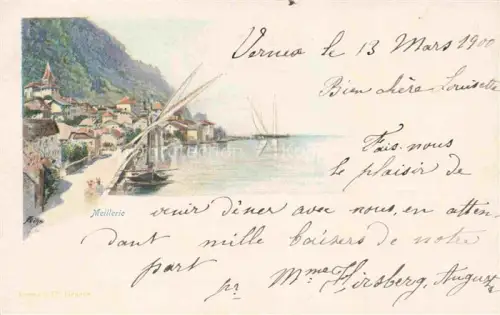 AK / Ansichtskarte Meillerie Thonon-les-Bains 74 Haute-Savoie Panorama Genfersee Kuenstlerkarte
