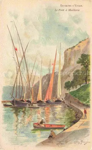 AK / Ansichtskarte Meillerie Thonon-les-Bains 74 Haute-Savoie Le port au Lac Léman Kuenstlerkarte