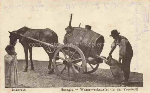 AK / Ansichtskarte Bukarest BUCARESTI Bucuresti RO Sacagiu Wasserverkaeufer in der Vorstadt