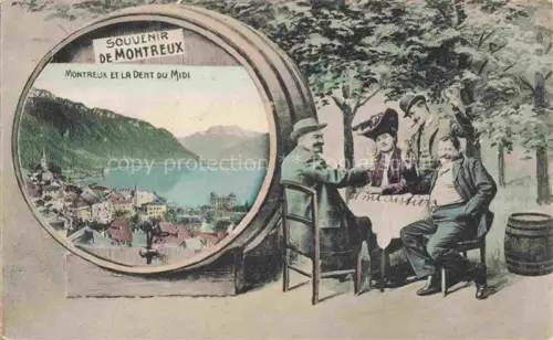 AK / Ansichtskarte MONTREUX  VD Panorama Lac Léman et la Dent du Midi