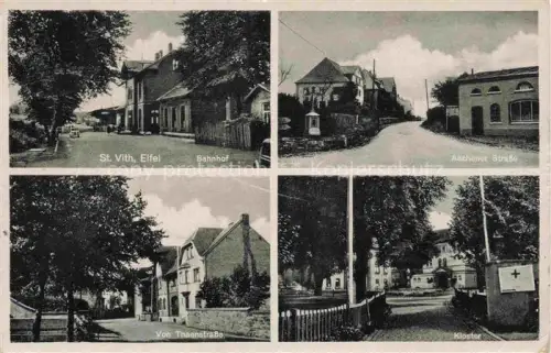 AK / Ansichtskarte St-Vith EifeL Verviers Liege Belgie Bahnhof Aschauer Strasse Thaenstrasse Kloster