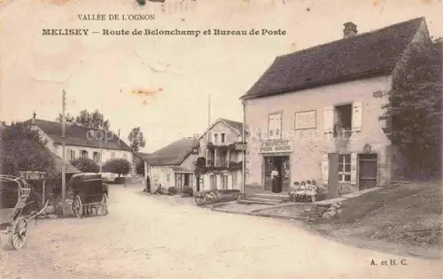 AK / Ansichtskarte Melisey  LURE 70 Haute-Saone Route de Belonchamp et Bureau de Poste